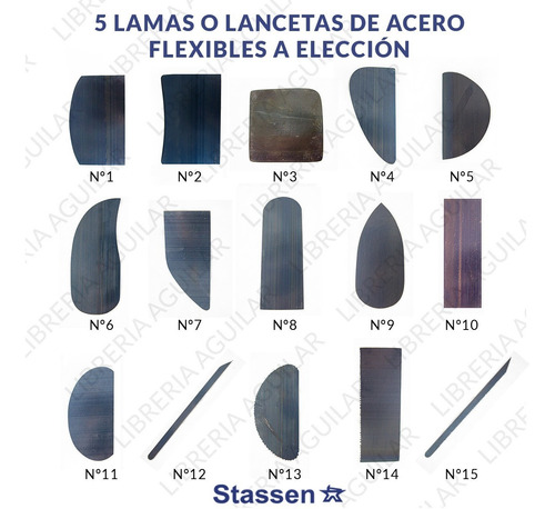 5 Lama Flexible Stassen Serie 204 Lanceta Acero Inoxidable