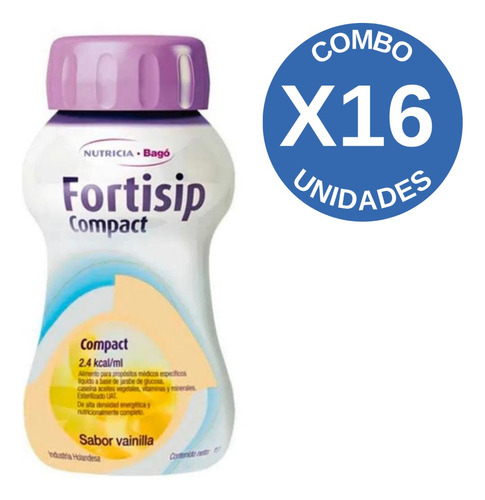 Combo X16 Fortisip Compact Nutricion Vainilla 125 Ml