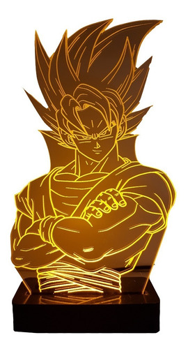Abajur Luminária Led Goku Dragon Ball Personalizado + Brinde