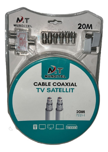 Cable Tv  Coaxial Cable Splitter Copla 20 Metros Conectores
