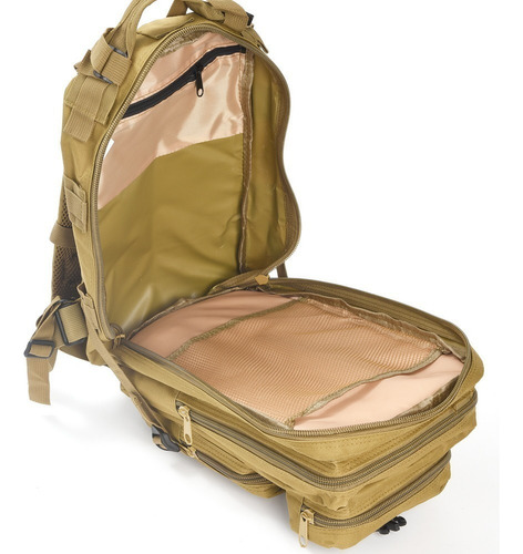 Mochila Tactica Molle Impermeable Camping Viaje Hombre Mujer Color Beige