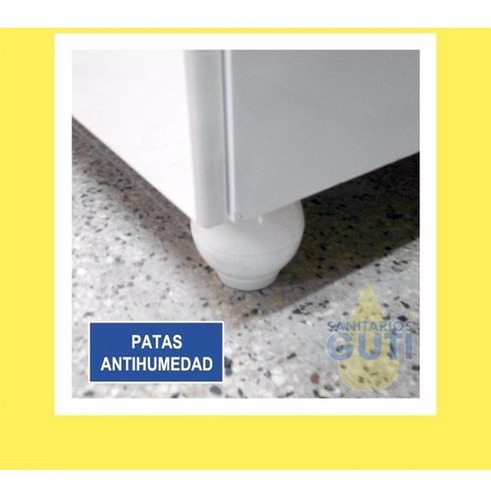 Vanitory 50 Cm Cuadrado Maral Laqueado Vidrio Baño Blanco