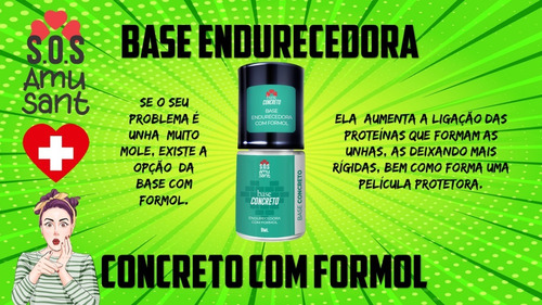 Kit Com 24 Base Concreto Endurecedora Com Formol Sos Amusant