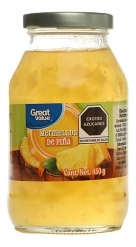 5 Pzas Mermelada Great Value De Piña De 450 G