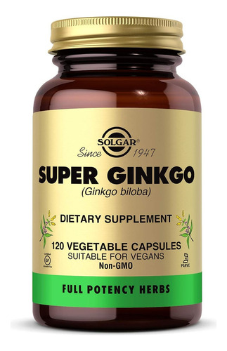 Super Ginkgo Solgar 120 Cápsulas Vegetales