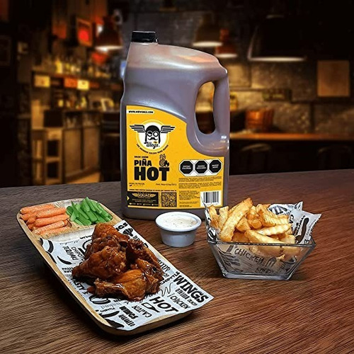 Imagen 2 de 5 de Salsa Picante Piña Hot Para Alitas 3.8 L Al Mejor Precio