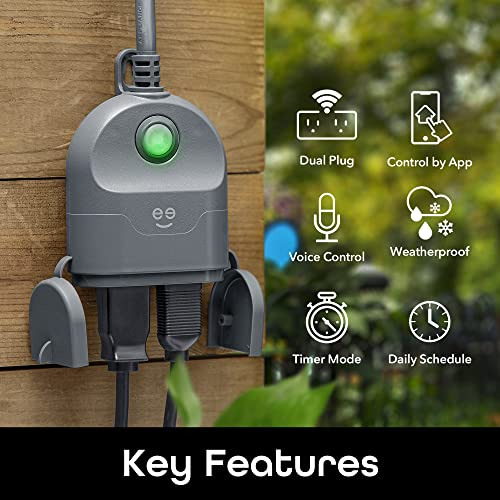 Enchufe Wifi Doble Exteriores, Resistente Intemperie, N...