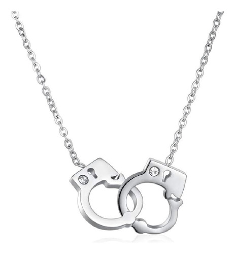 Minijewelry-collar De Acero Inoxidable Con Esposas De Plata,