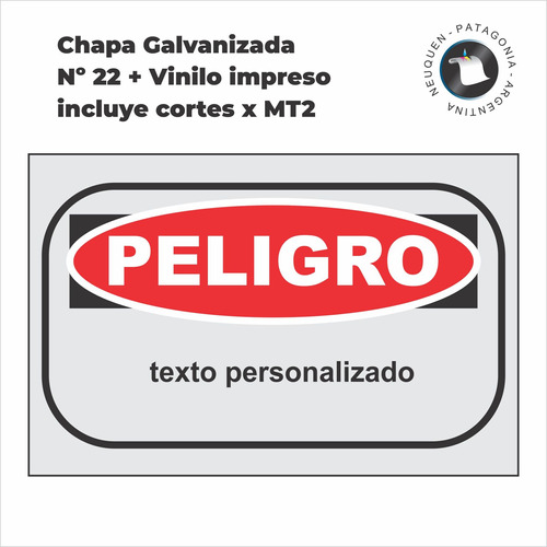 Cartel Chapa Galvanizada Nº 22 -  1x1 Mts. - Personalizado