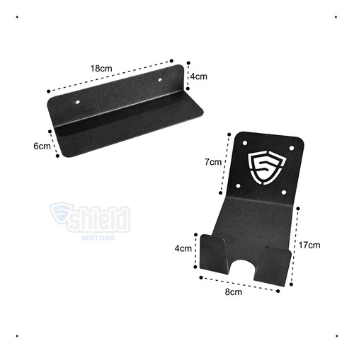 Kit 02un Suporte Bicicleta Parede Universal Encaixe Bike Cor Preto