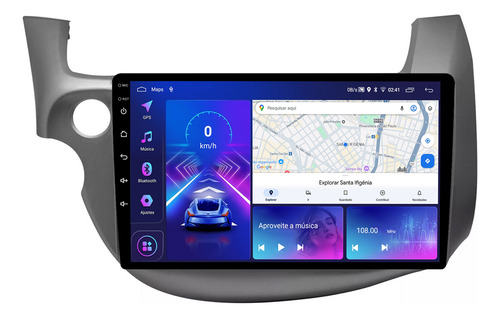 Central Multimidia Fit 09/14 9p Android 13 Carplay 2gb 64gb