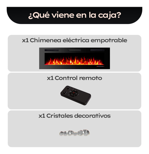 Chimenea Eléctrica Empotrable 60'' | Máx 30°c | 220v-240v