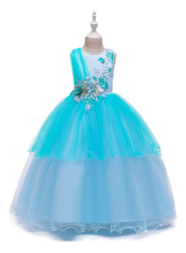 Vestido De Fiesta De Cumpleaños Con Estampado Floral Para Ni