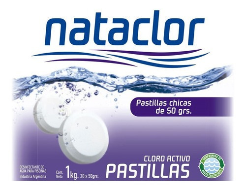 Imagen 2 de 5 de Pastillas De Cloro Activo 50gr De 1kg Nataclor Rinde +