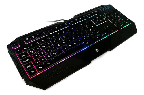 Teclado Gamer Hp K110 - Abnt2 - Iluminação Led - 9xw73aa