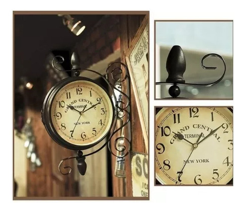 Reloj Retro De Metal Para Estación De Tren, Vintage, Antiguo