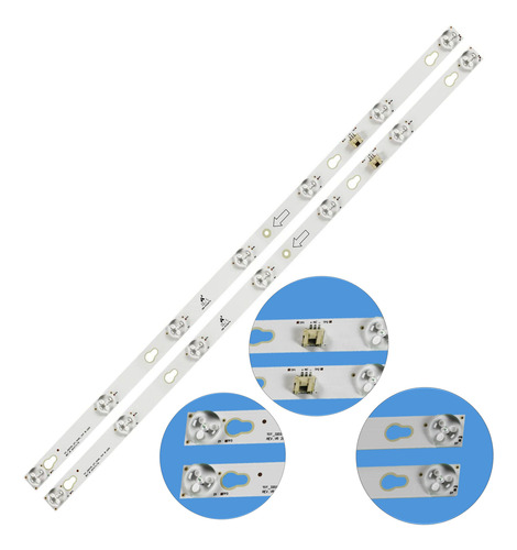2 Tiras De 7 Leds ( 6v ) Tot_32d2700_2x7_3030c_7s1p