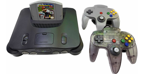 Consola Nintendo 64 Gris | 2 Controles Y Juego De Mario Kart Color Smoke Black