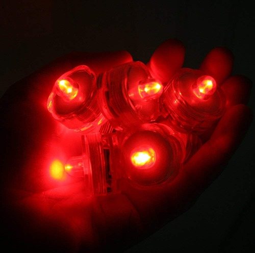 Luz Led Rojo Sumergible Agua Tea Light Torta Boda 3 Piezas