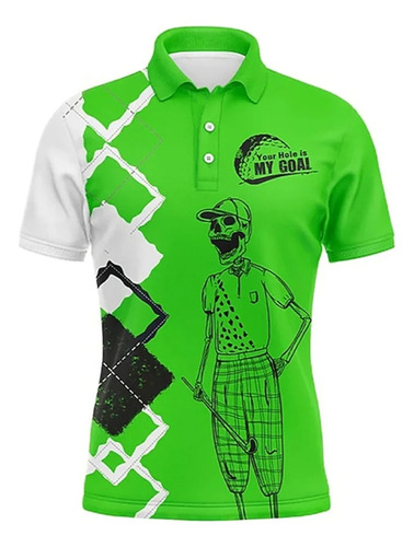 Golf 3d Imprime Camiseta De Polo De Manga Corta