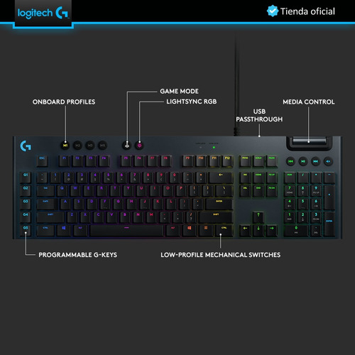 Logitech G815 Teclado Gamer Mecánico Ultrafino Rgb Lightsync