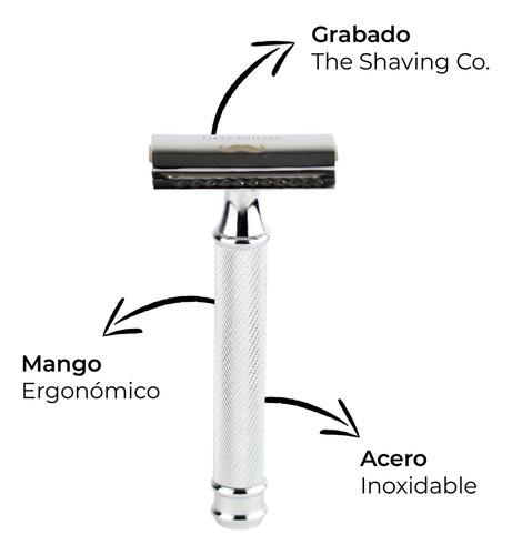 The Shaving Co Kit Crema De Afeitar Menta, Razor Metal, Bowl