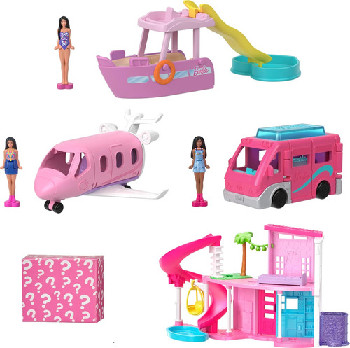Barbie Mini Barbieland Dreamhouse Y Juego De 3 Vehículos Con