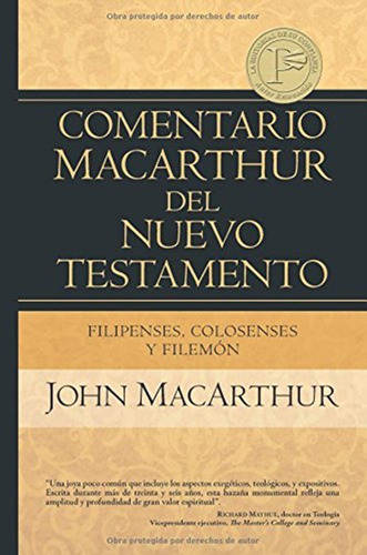 Comentario Macarthur Filipenses Colosenses Y Filemón