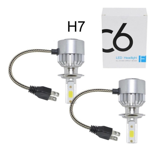 Kit Cree Led H7 Luz Blanca Cob C6 Con Cooler Auto