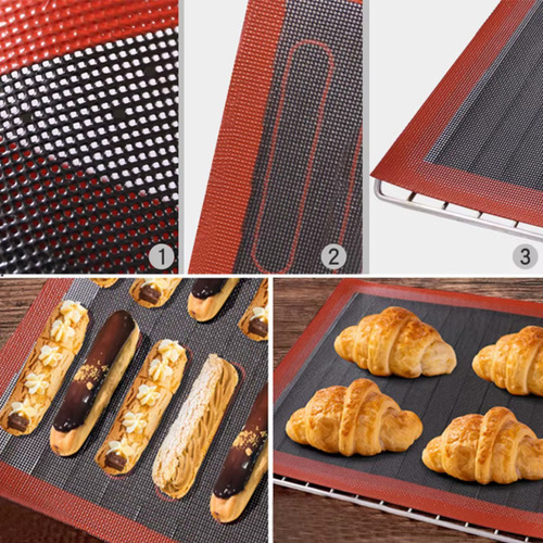 Plancha Silicona Malla Antiadherente Horno Color Negro