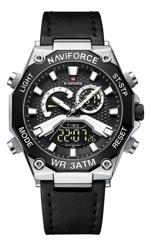 Reloj Naviforce Dual Analógico Y Digital Banda Cuero Envío G