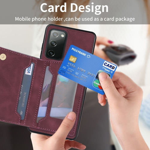 B Funda De Tarjeta Wallet For Samsung S21 Fe S21 Ultra Plus