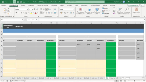 Planilha De Okr Objetivos E Resultados Chave 4.0