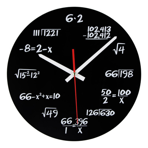 Akaha Reloj Matemático De 12 Pulgadas, Diseño Artístico .