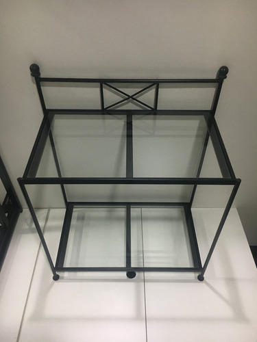 Imagen 6 de 10 de Mesa De Luz Con 2 Estantes De Vidrio 60x35