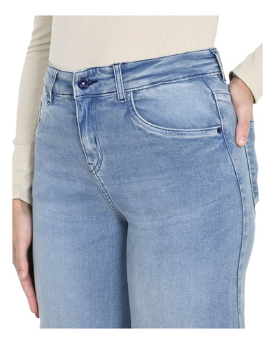 Mega Wide Leg Jean Rígido Palazzo Mujer