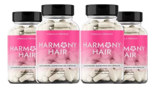 3x Harmony Hair 60 Cápsulas Único Original -envio Já Sem Sabor