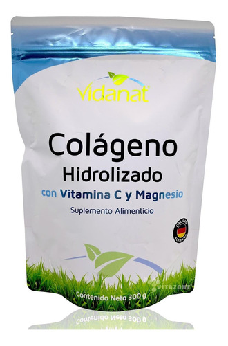Colágeno Hidrolizado Puro Con Vitamina C Y Magnesio 300 Grs