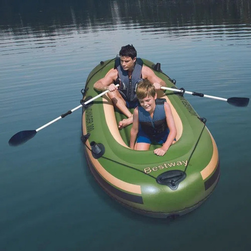 Imagen 10 de 10 de Bote Rafting Reforzado Inflador + Remos 3 Camaras Bestway