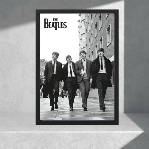 Cuadro Decorativo The Beatles 02 - Tamaño A3 30x40 Blanco Negro