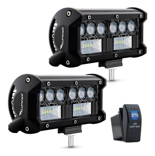 Par Farol Auxiliar Milha Offroad 288w Led F14 9d Foco Combo 