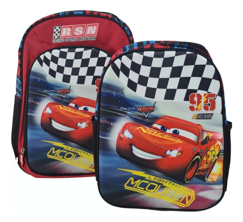 Kit Morral Maleta Bolso Cars Grande + Lonchera + Cartuchera