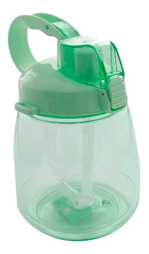 Botella 1.5lt Vaso Agua Kawaii Termo Gym Yoga Lonchera Lunch Color Verde