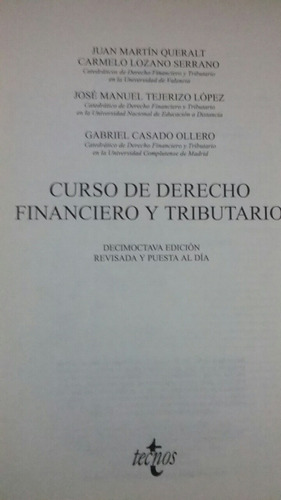 Imagen 2 de 3 de Curso De Derecho Financiero Y Tributario