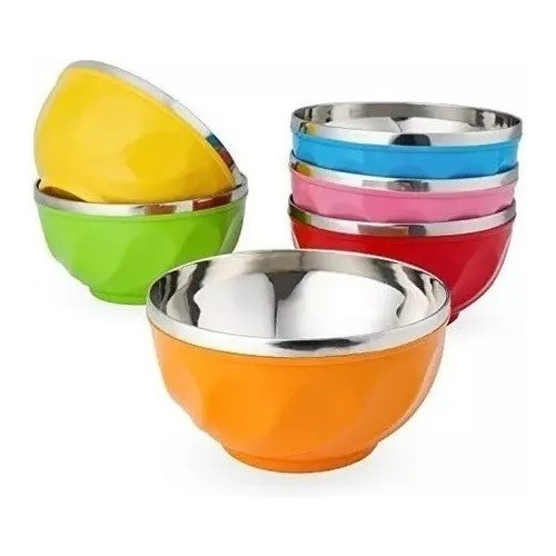 Set X2 Bowl Termico Colores Acero Inoxidable 12,5cm Cuenco 