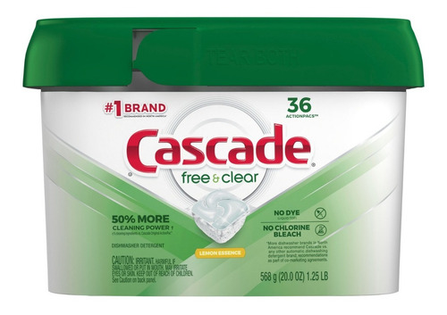 Cascade Lavavajillas  Free & Clean Lemond 36 Action Pacs