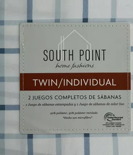 2juegos Sabanas Individual Microfibra Extrasuave Premium 6pz Color Azul Claro Diseño De La Tela Cuadros