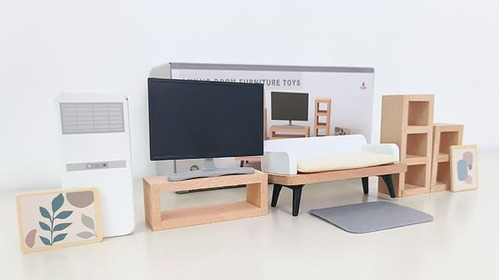 Muebles En Miniatura Para Casa De Muñecas Living 10unidades