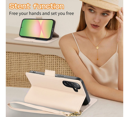 Funda De Piel Con Tapa Tipo Cartera Para Samsung Galaxy A56 A36 A26 A16 A06