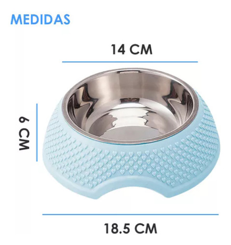 Plato Tazon Comedero Perros Y Mascotas Antiderrapante 2 Pzs